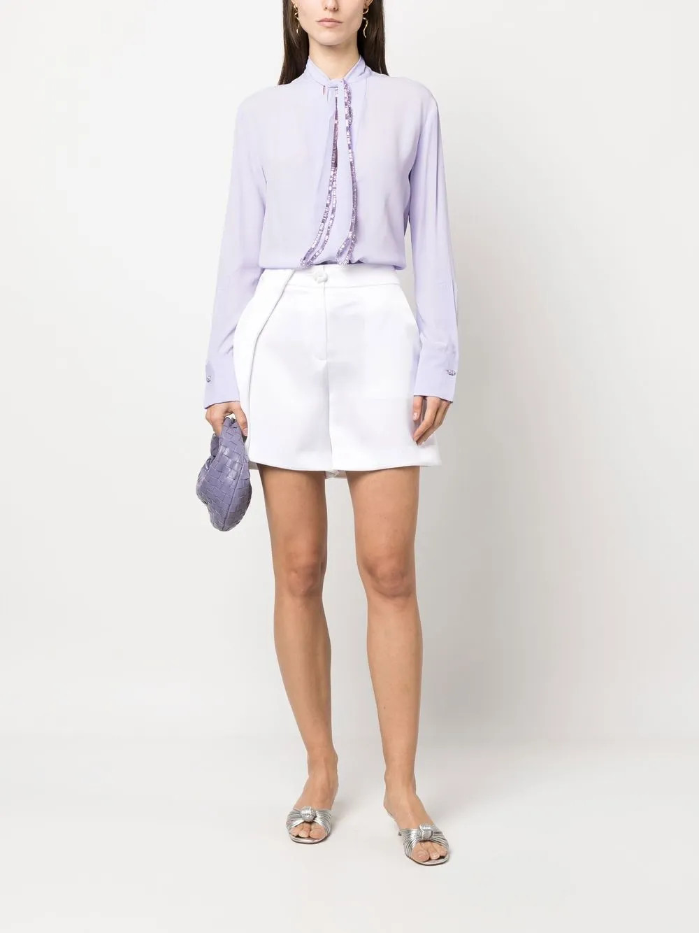 Genny tie-fastening Embellished Blouse  - Farfetch | Farfetch Global