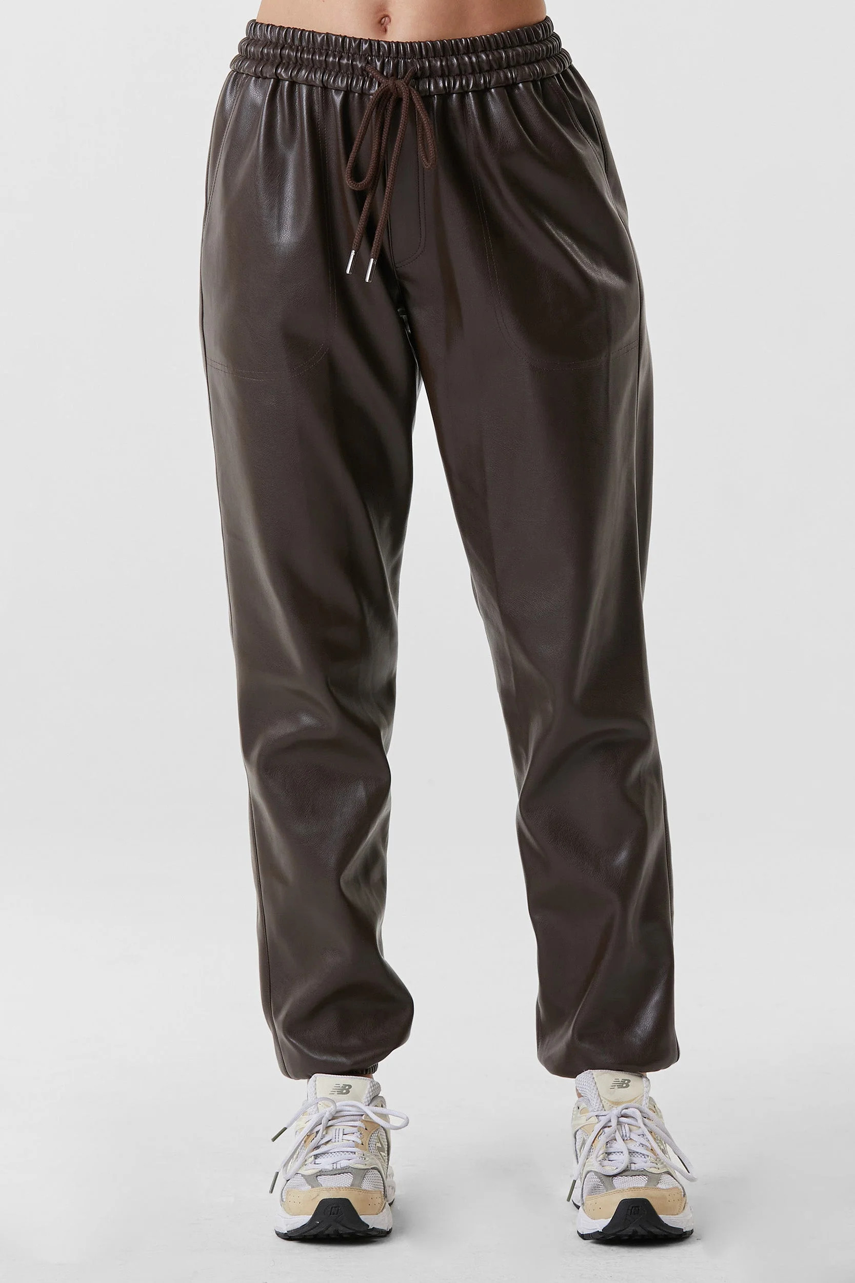Midnight Jogger - Espresso Faux Leather | The Noli Shop