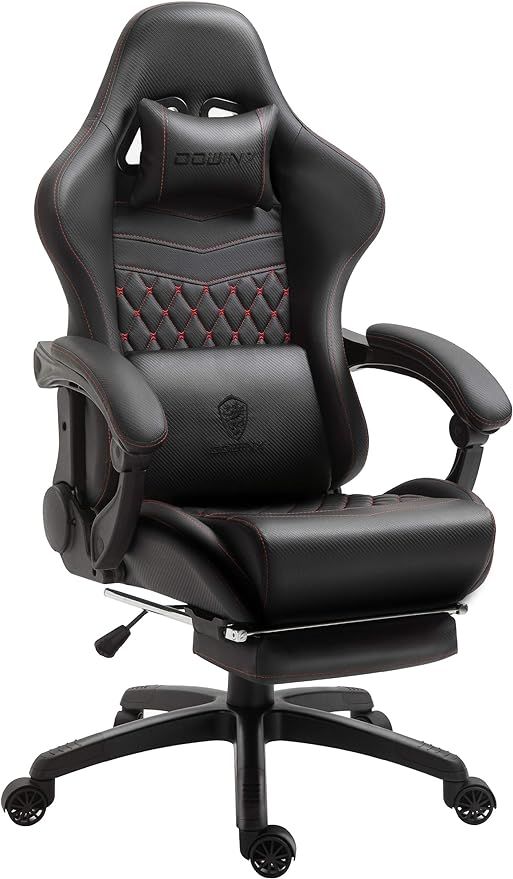 Dowinx Gaming/Office PC Chair with Massage Lumbar Support, Vintage Style PU Leather High Back Adj... | Amazon (US)