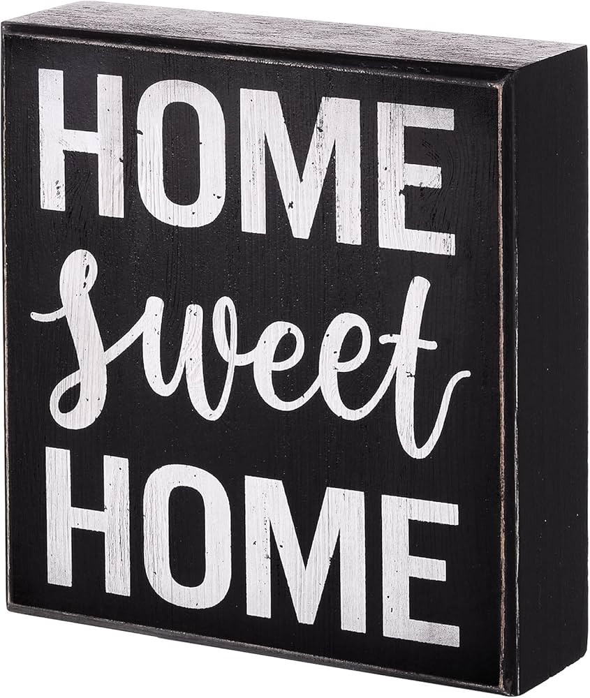 Jetec Home Sweet Home Wooden Sign Classic Box Sign Wood Wall Plaque Decor Rustic Farmhouse Block ... | Amazon (US)