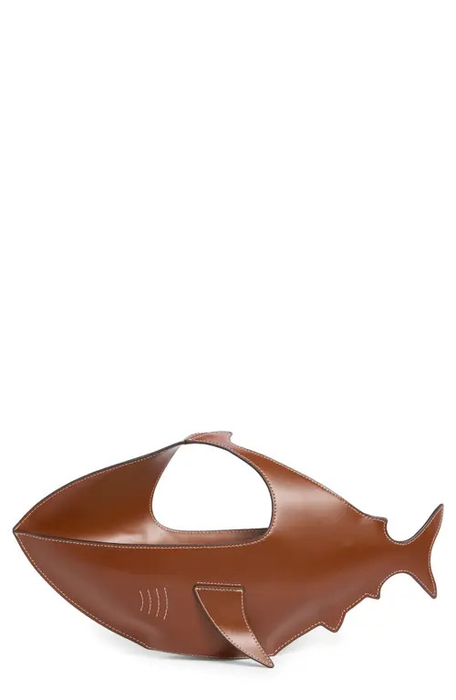 STAUD Leather Shark Bag in Tabacco at Nordstrom | Nordstrom
