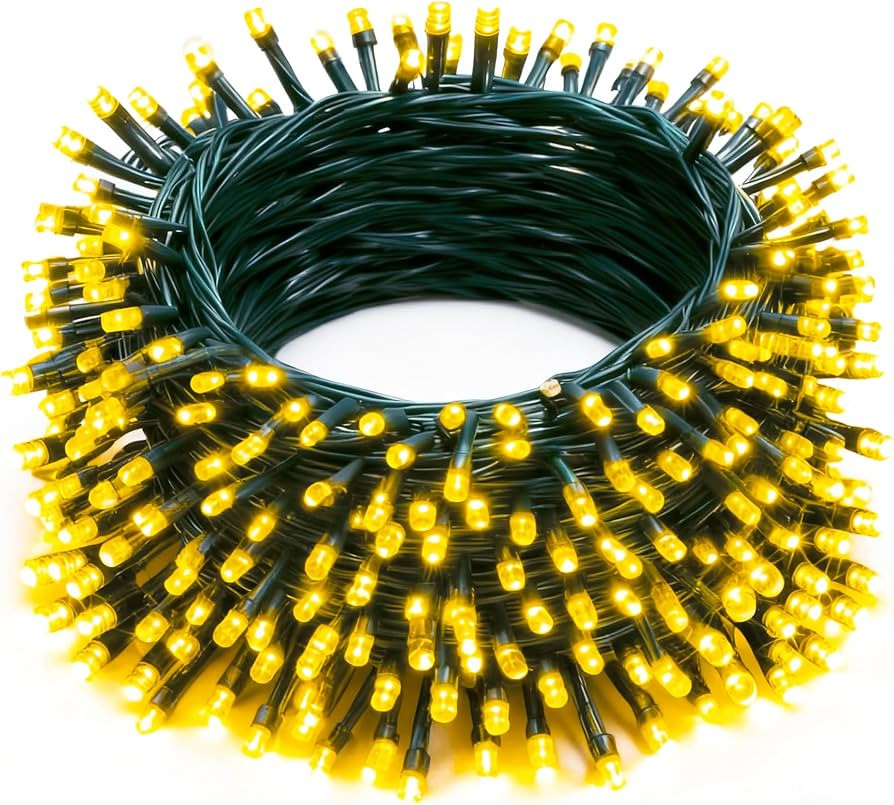 Christmas String Lights, 100 FT 300 LED String Lights Green Wire with Timer 8 Modes, Connectable ... | Amazon (US)