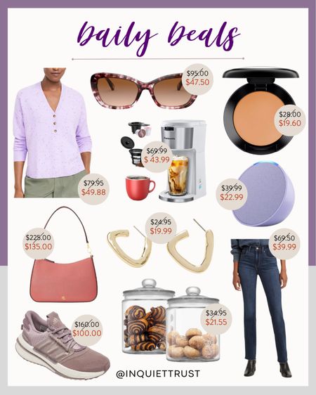 Don't forget to check out today's deals: denim jeans, purple running shoes, a cute pink handbag, a coffee maker, and more!
#activelifestyle #springsale #casualoutfit #kitchenessential 

#LTKshoecrush #LTKsalealert #LTKbeauty