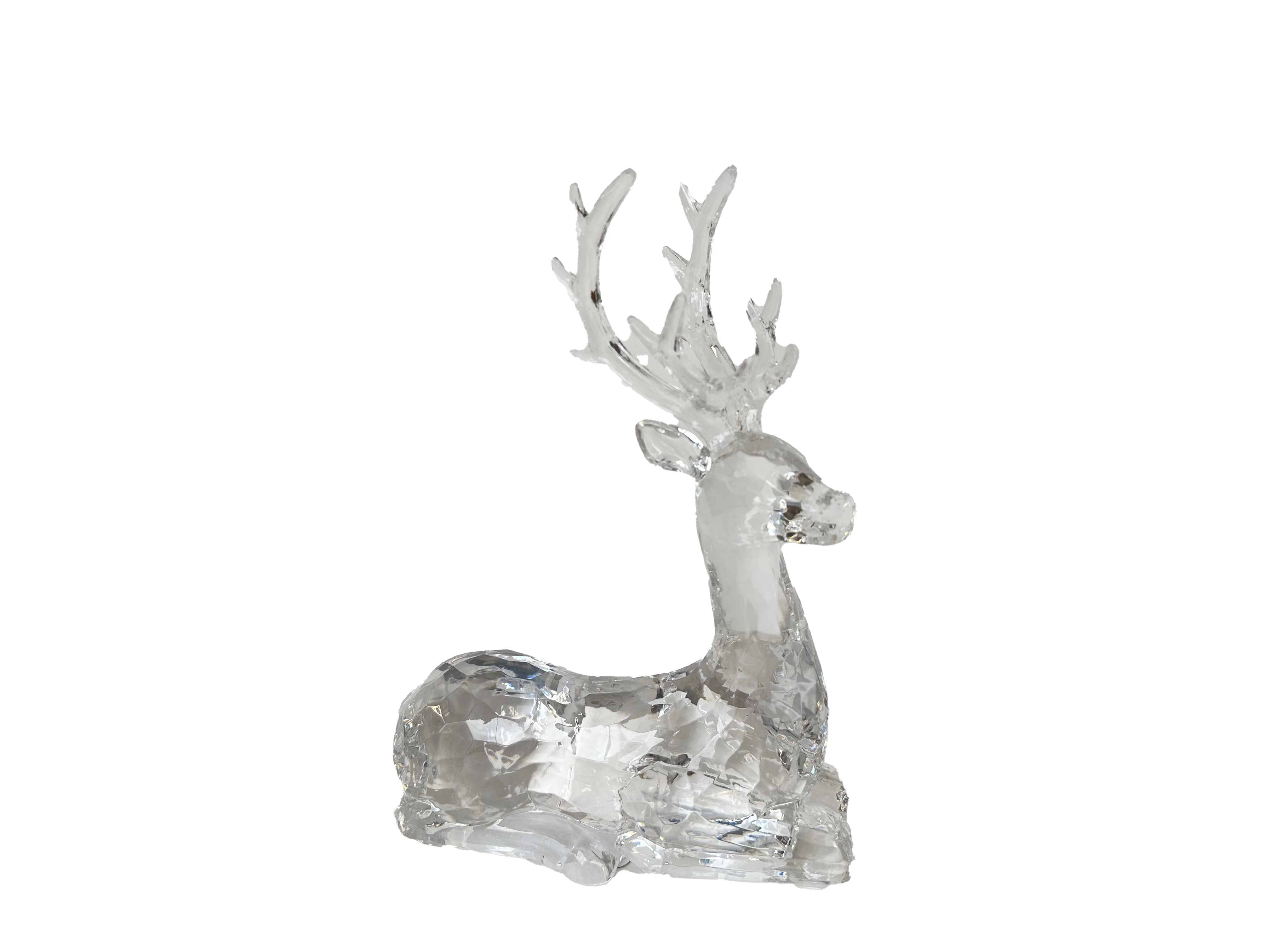 Acrylic Lying Deer Christmas Tabletop Decoration, Clear, 8.6", by Holiday Time | Walmart (US)