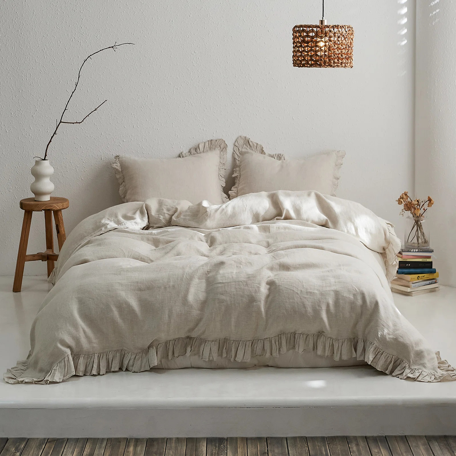 Linen Ruffled Duvet Cover Set | Wayfair North America