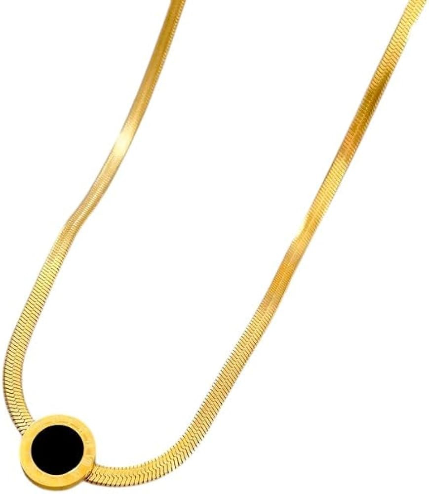 New 2026 Unisex 316L Stainless Steel Gold Color Black Round Roman Numeric Necklaces For Women Par... | Amazon (US)