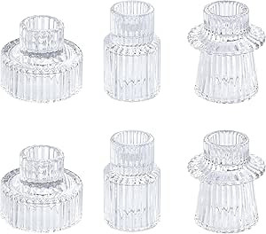 Vixdonos Glass Candlestick Holders Tealight Candle Holders for Table Centerpieces, Wedding Decor ... | Amazon (US)