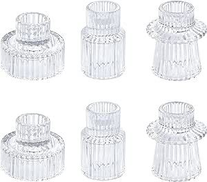 Vixdonos Glass Candlestick Holders Tealight Candle Holders for Table Centerpieces, Wedding Decor ... | Amazon (US)