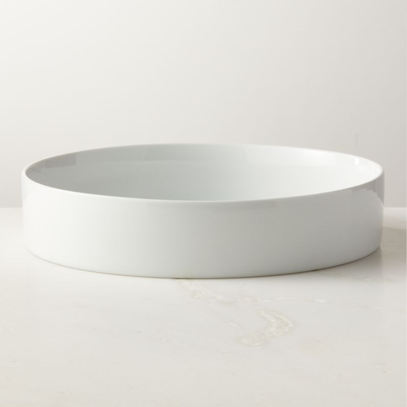Inge Modern White Round Serving Bowl + Reviews | CB2 | CB2
