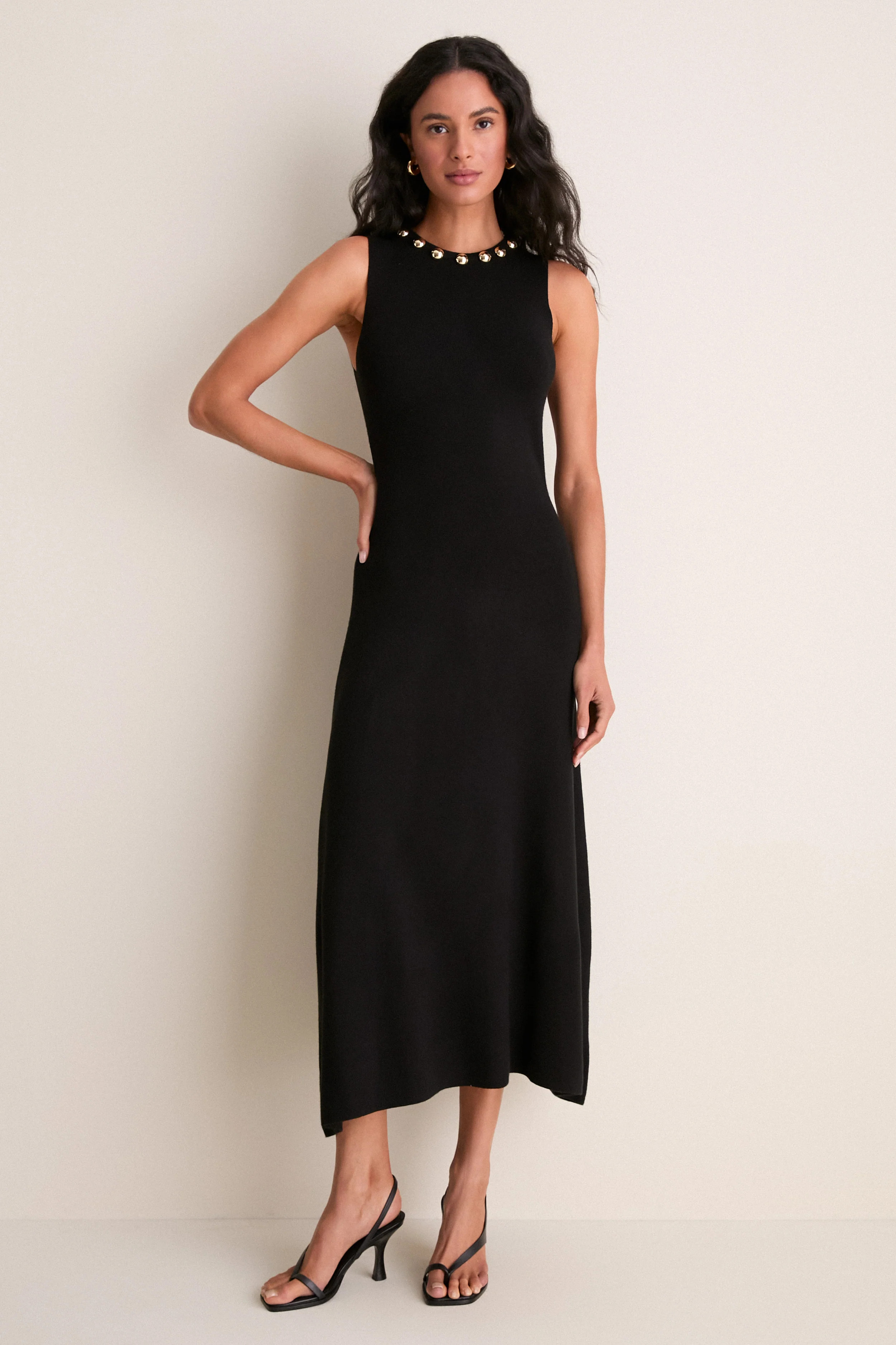 Black Knit & Gold Hardware Prescott Maxi Dress | Tuckernuck (US)