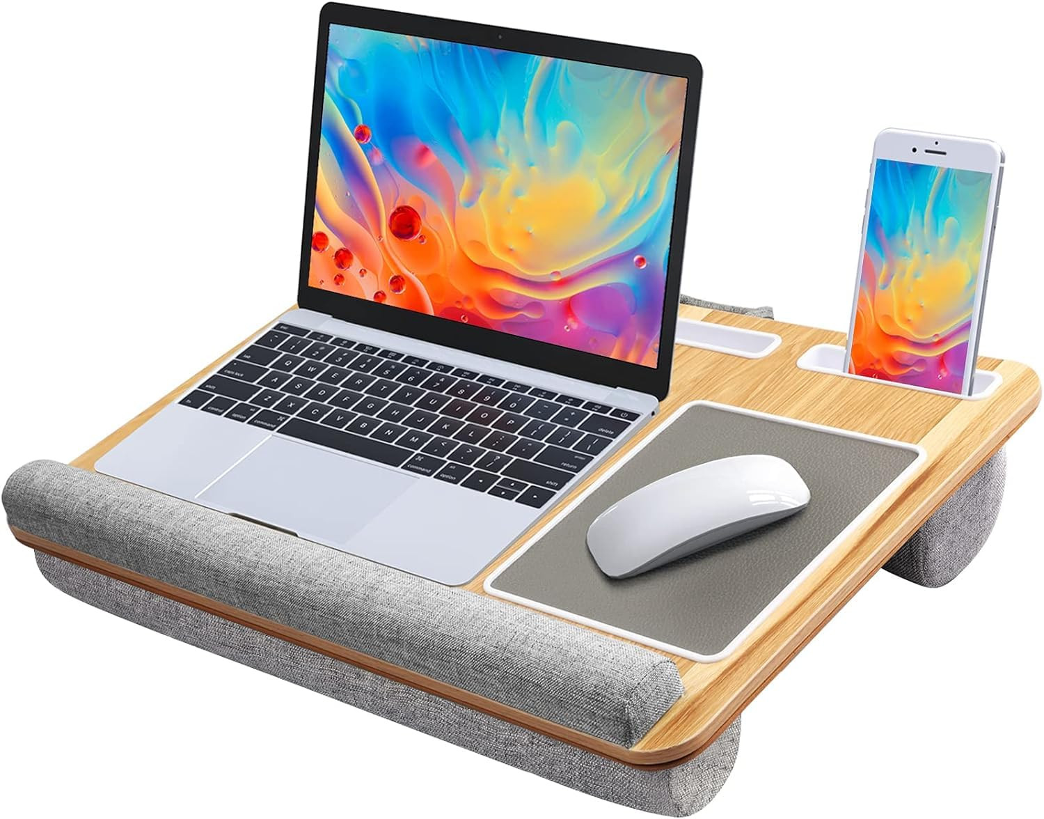 HUANUO Lap Desk - Fits up to 17 inches Laptop Desk, Built in Mouse Pad & Wrist Pad for Notebook, ... | Amazon (US)