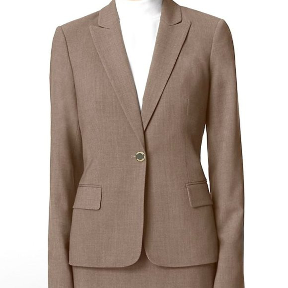 Calvin Klein One-Button Blazer Heather Taupe | Poshmark