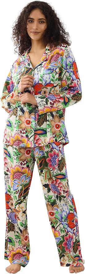 YiNi LuLu Womens Pajamas Set 2 Piece Long Sleeve Sleepwear Button Down Pjs Lounge Set Nightwear w... | Amazon (US)