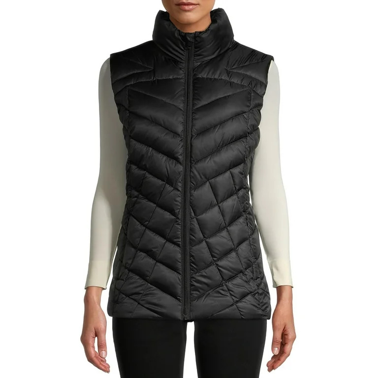 Big Chill Women's Plus Size Chevron Quilted Puffer Vest, Sizes S-3X | Walmart (US)