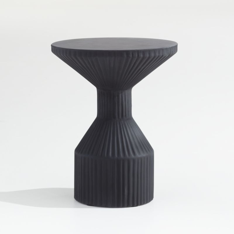 Granada Black Outdoor Patio Garden Stool Side Table + Reviews | Crate & Barrel | Crate & Barrel