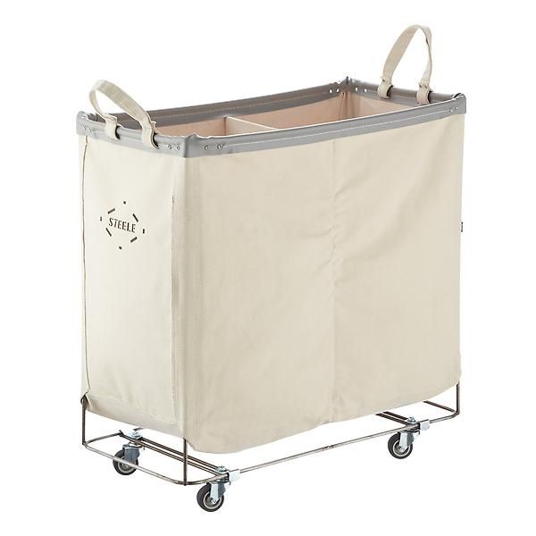 Steele Canvas Double Sorter Laundry Cart | The Container Store