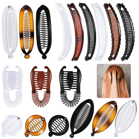 AYUQI Banana Hair Clip 18pcs Banana Clips Fish Clips Lady Fish Shape Ponytail Banana Clip Long Hair Clips Fishtail Hair Clip Hair Styling Accessories for Women | Walmart (US)