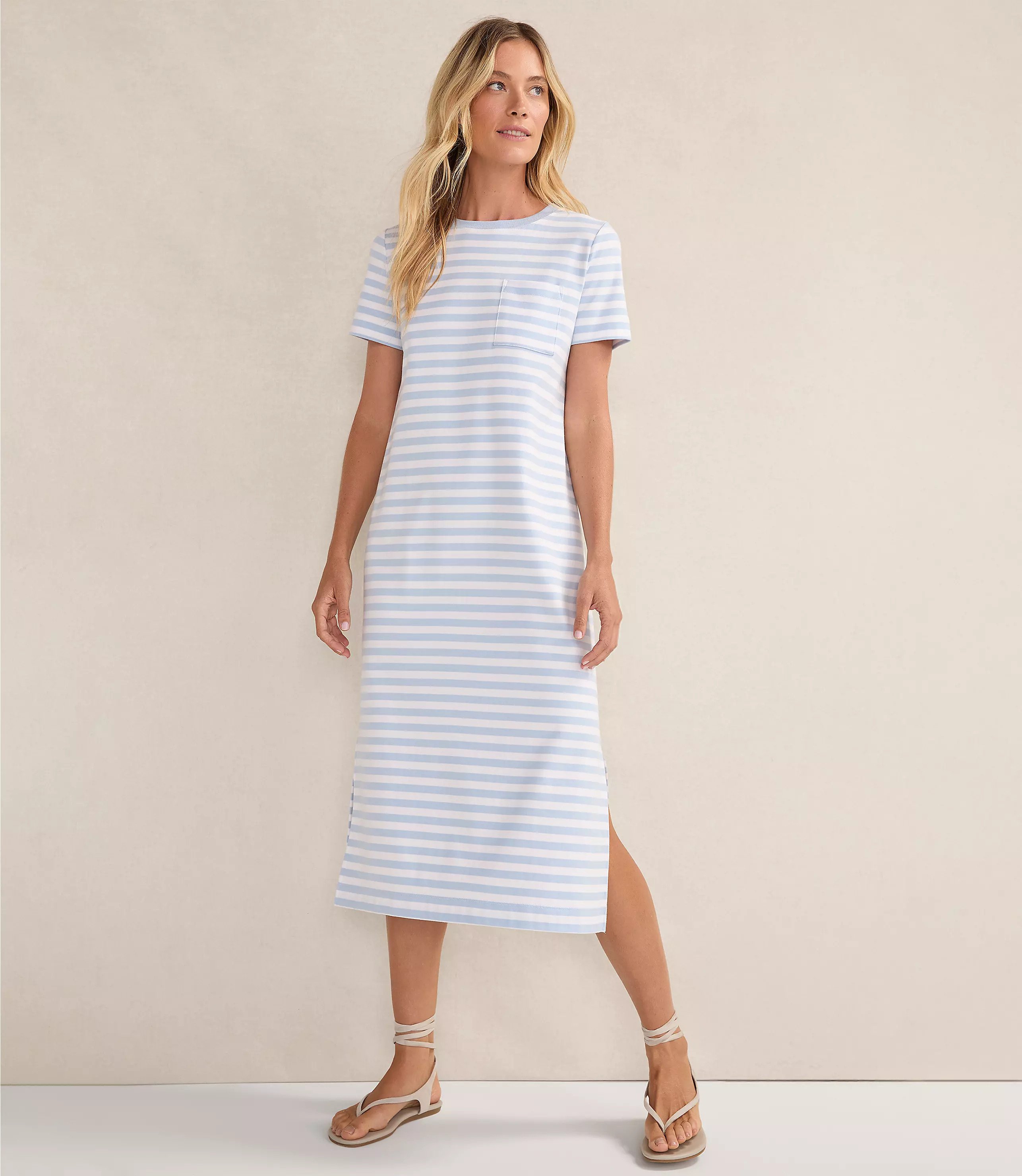 Haven Well Within Organic Cotton Interlock Stripe T-Shirt Dress | LOFT