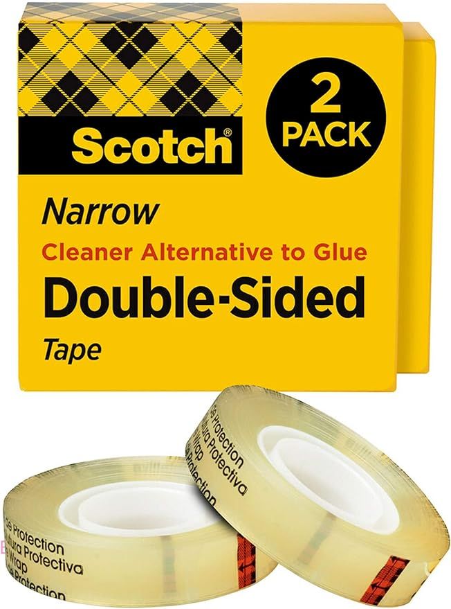 Scotch Double Sided Tape, 1/2 in x 500 in, Permanent, 2 Boxes/Pack (665-2) | Amazon (US)