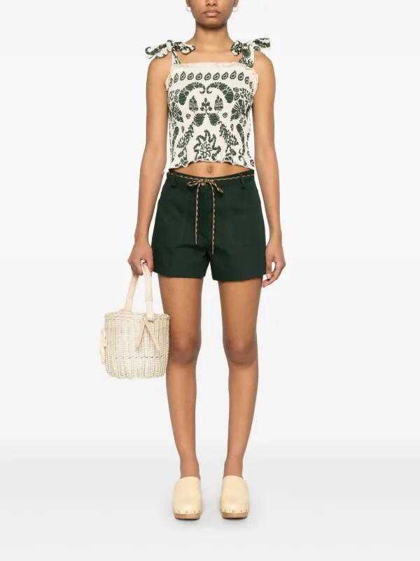 SANDRO floral-print Smocked Top | Neutrals | FARFETCH | Farfetch Global