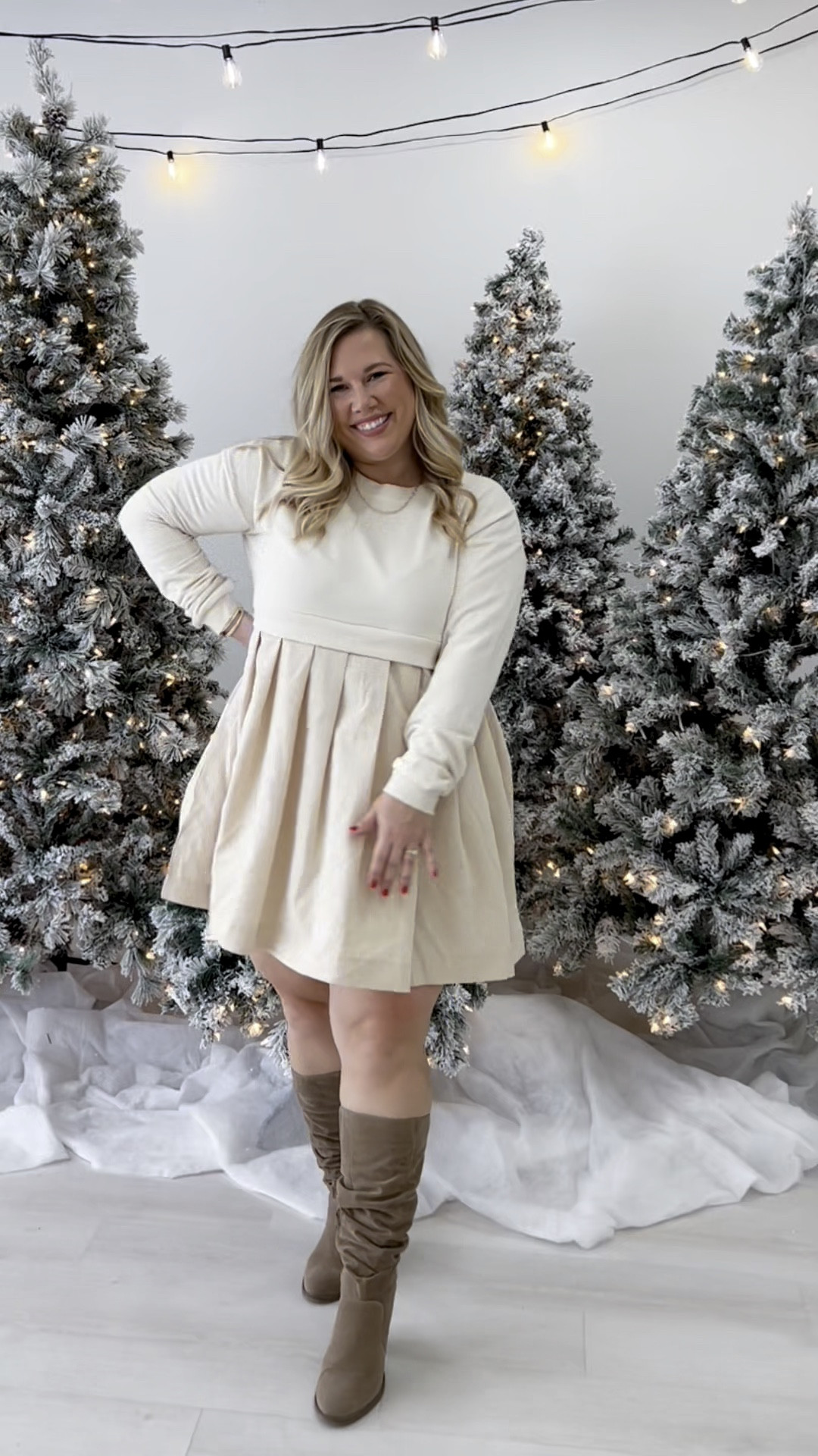 I found it - a dress that’s cute but allows for all the Thanksgiving food! 

Wearing a large. 


#LTKHoliday #LTKMidsize #LTKSeasonal