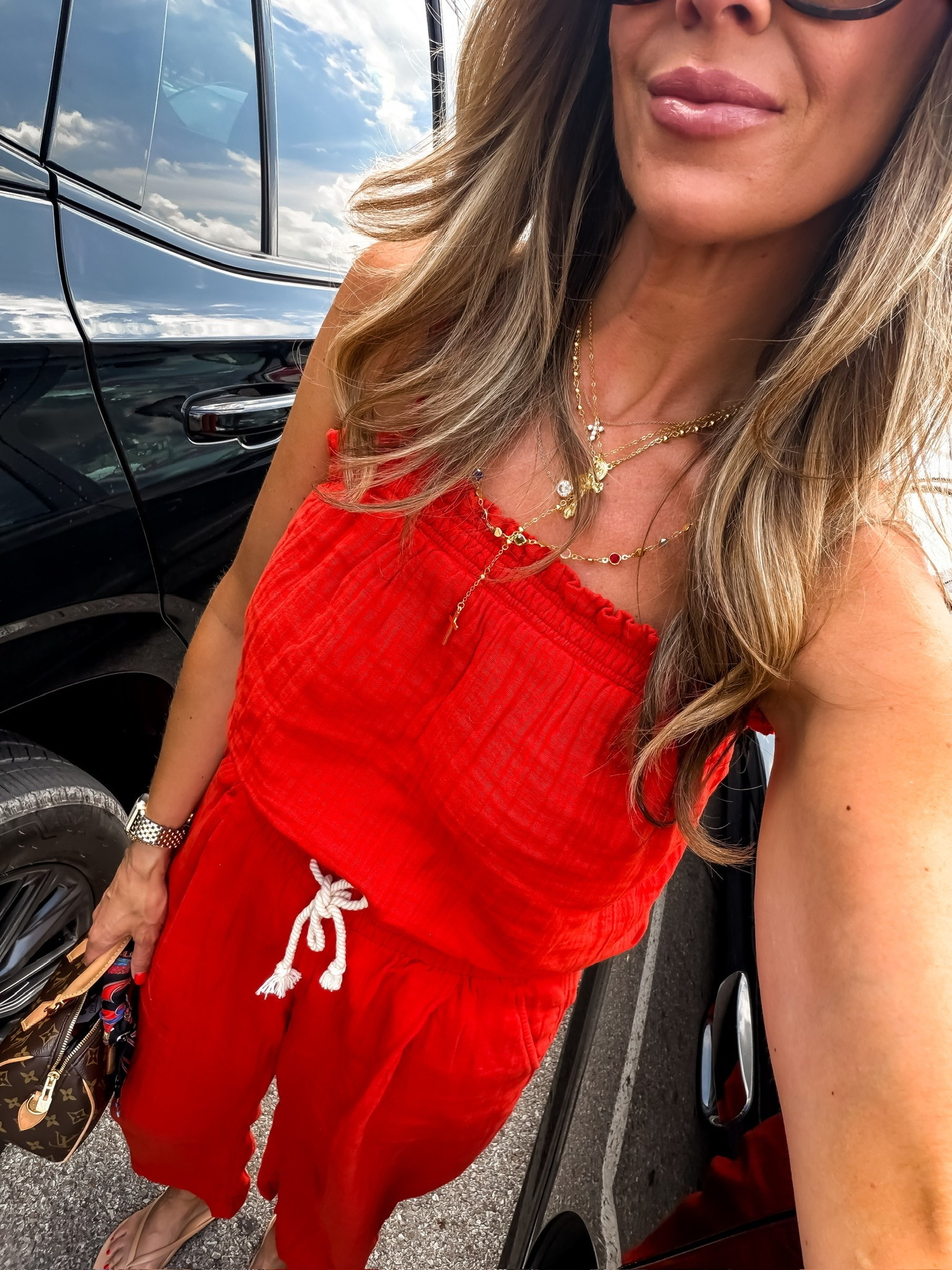 This red linen set is such a standout for summer. Lightweight, comfortable, and easy to dress up or down, it’s the kind of outfit that looks polished with minimal effort. The bright red color paired with layered jewelry makes it perfect for vacations, summer dinners, and holiday weekends.

red linen set, summer outfit, matching set, vacation style, resort wear, lightweight clothing, casual chic, summer fashion, red outfit, effortless style, holiday weekend outfit, everyday fashion, themominstyle

#LTKootd #LTKOver40 #LTKSeasonal