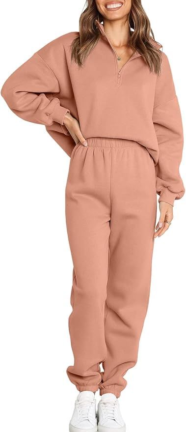 ANRABESS Women's Oversized Batwing Sleeve Lounge Sets Casual Top and Pants 2 Piece Outfits Sweats... | Amazon (US)