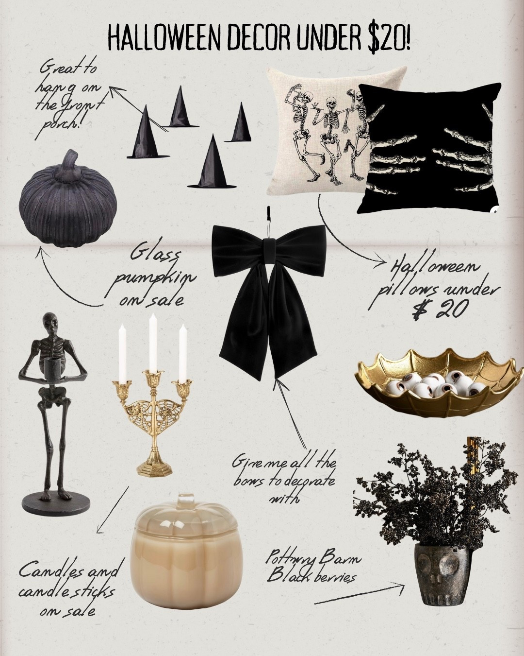 I found some beautiful, chic, Halloween decorations on sale, from Pottery barn, target and Amazon! All on sale and all under $20! 
#halloweendecor 

#LTKHome #LTKSaleAlert #LTKHalloween