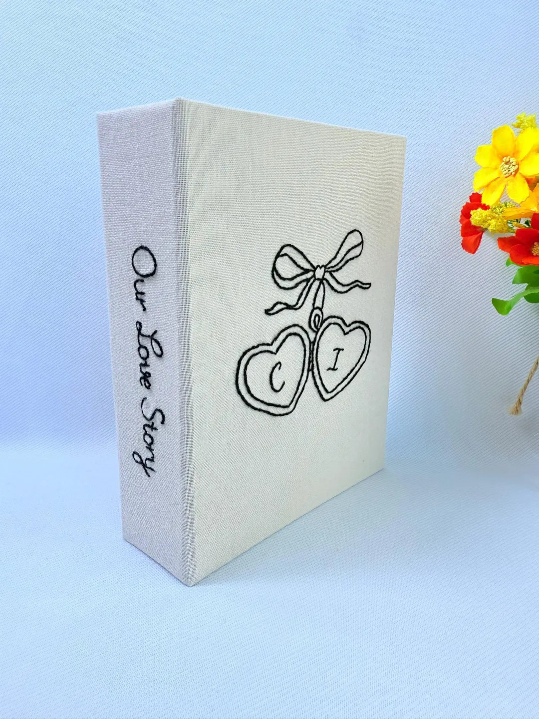 Hand Embroidered Photo Album With Sleeves, Personalized Photo Album, Anniversary Gift, Unique Pho... | Etsy (US)