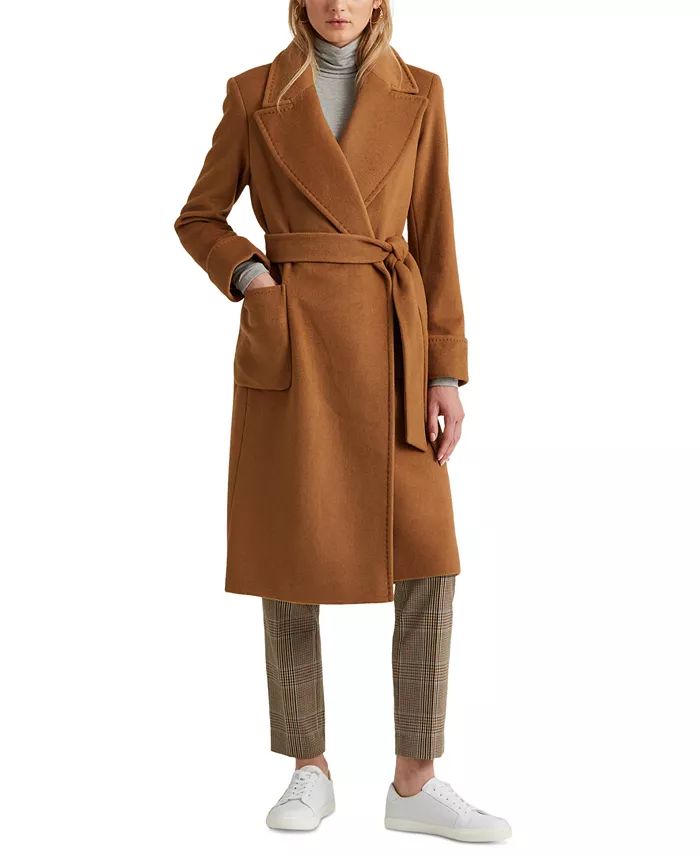 Women's Wool-Blend Wrap Coat | Macys (US)