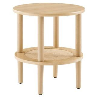 Torus Round Side Table in Oak | The Home Depot