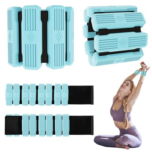 Pilates Wrist & Ankle Weights for Women, Wearable Wrist Weights& Leg Weights Set of 2(1Lbs Each) Adjustable Ankle Weights for Walking,Yoga, Dance, Pilates, Pool Exercises and Gym（Blue) | Amazon (US)