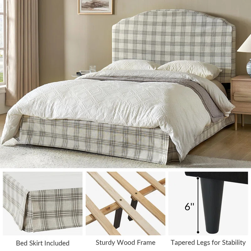 Harutiun Upholstered Platform Bed with Washable Slipcover and Adjustable Headboard | Wayfair North America