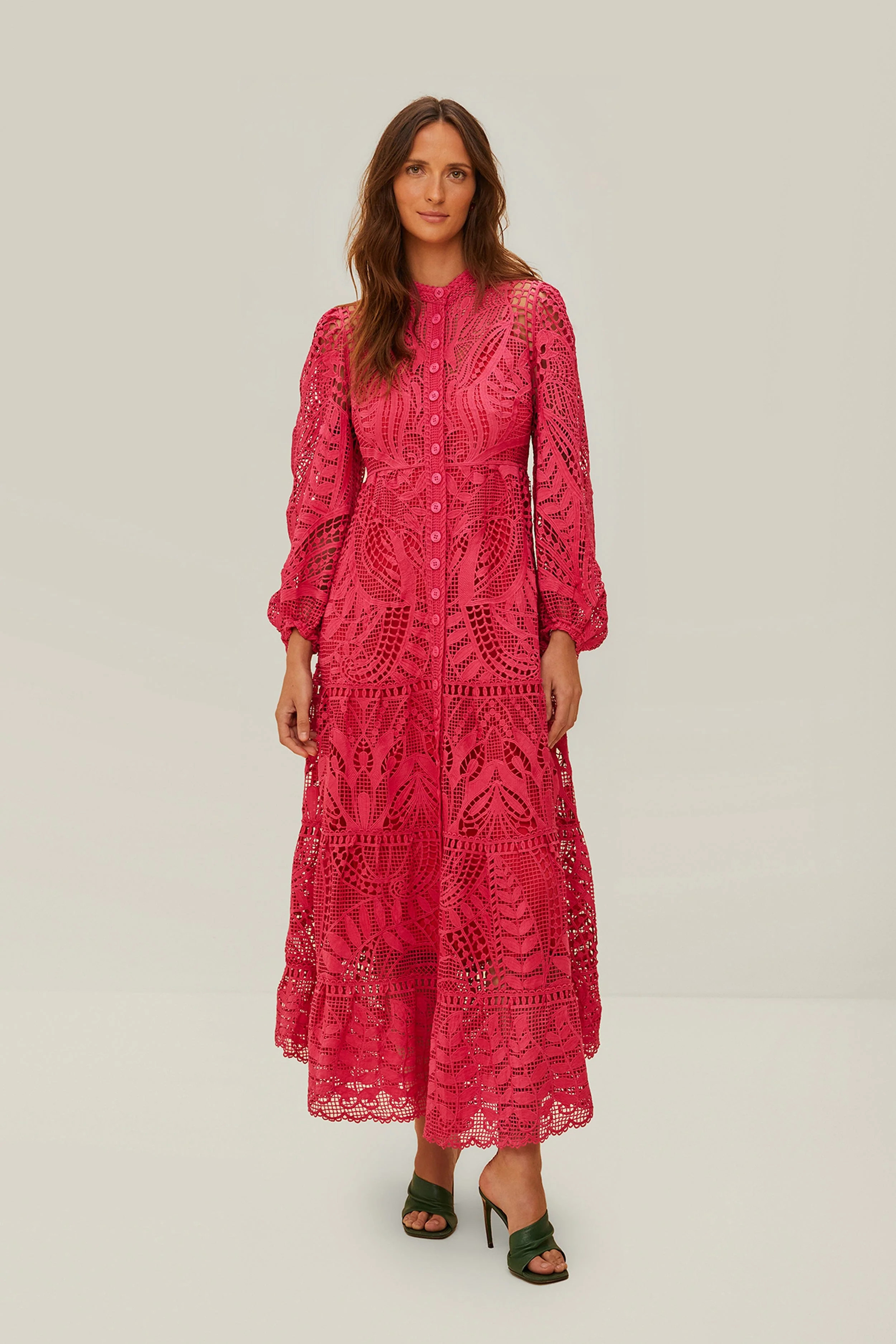 Pink Guipire Maxi Dress, PINK / S | FarmRio (US)