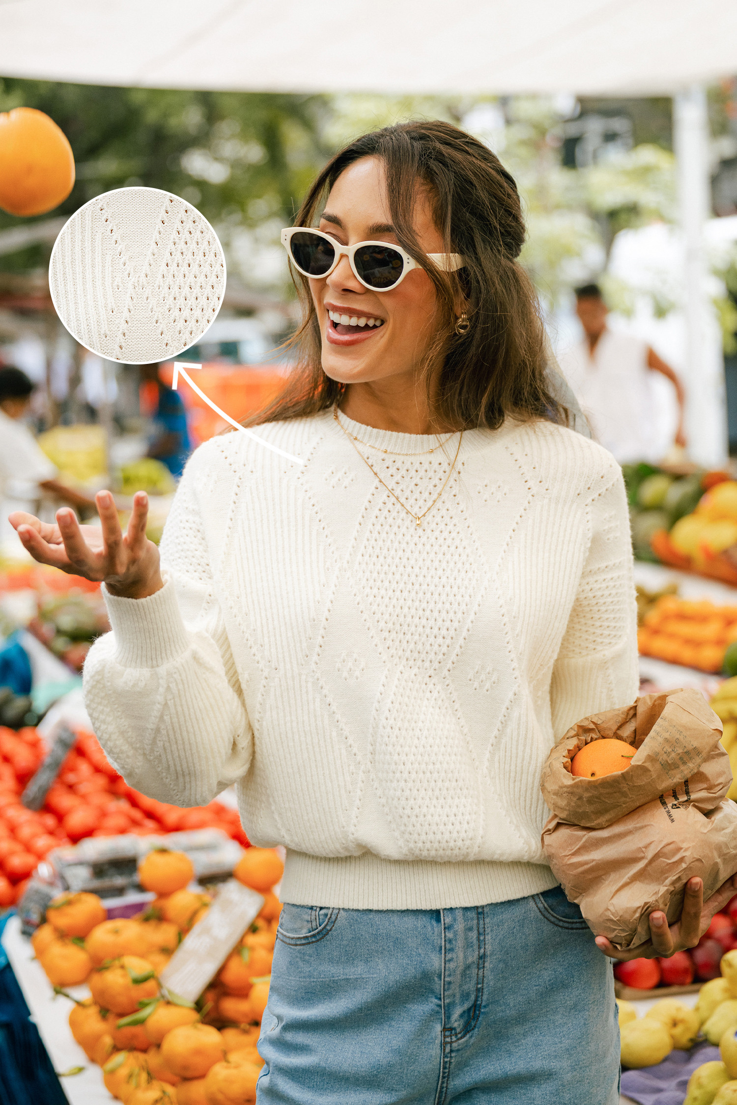 By the Bonfire White Sweater - S | Cupshe US