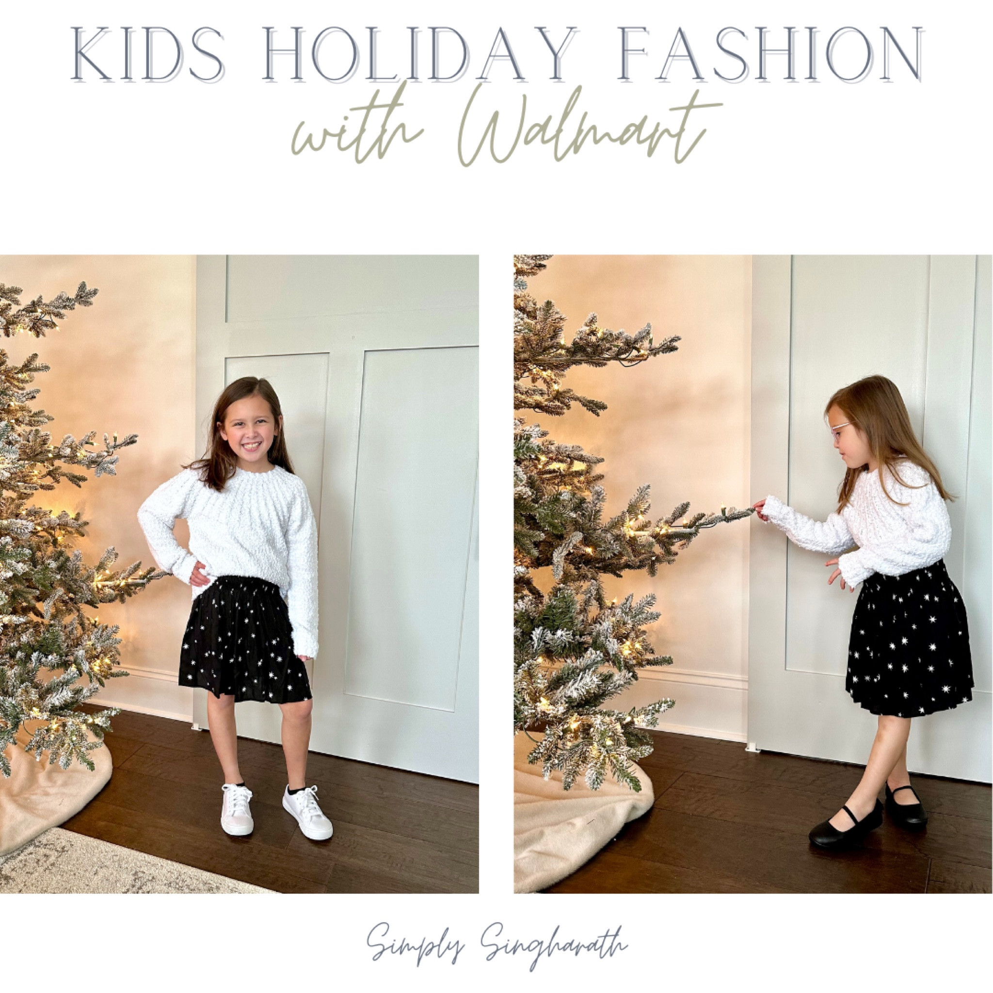 Matching moment! This white sweater is so cozy and warm.  It has a pretty metallic thread that runs through it to add an extra touch perfect for the holidays! #walmartpartner 
Both girls paired it with this smocked high-waisted skirt that has an adorable star print.  This sweater / skirt combo is under $31!

#walmartfashion @walmartfashion 

#LTKSeasonal #LTKfamily #LTKHoliday