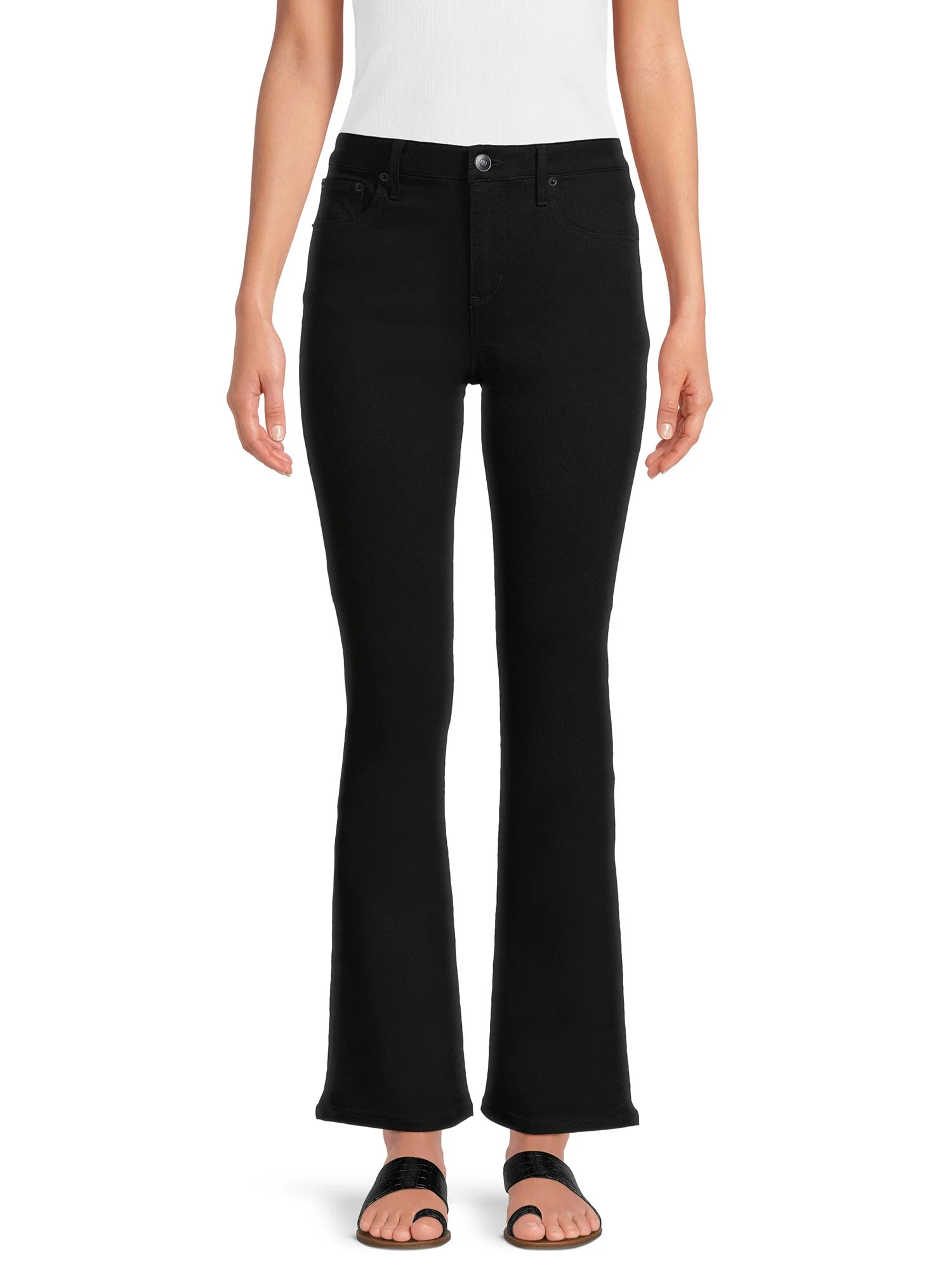 No Boundaries Juniors' Mid Rise Bootcut Jeans, Sizes 1-21 | Walmart (US)