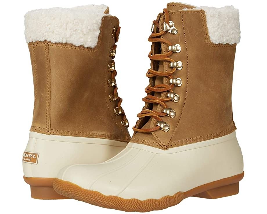 Sperry Saltwater Cozy, Black snow boots, Sperry boots, waterproof booties, lace up snow boots | Zappos