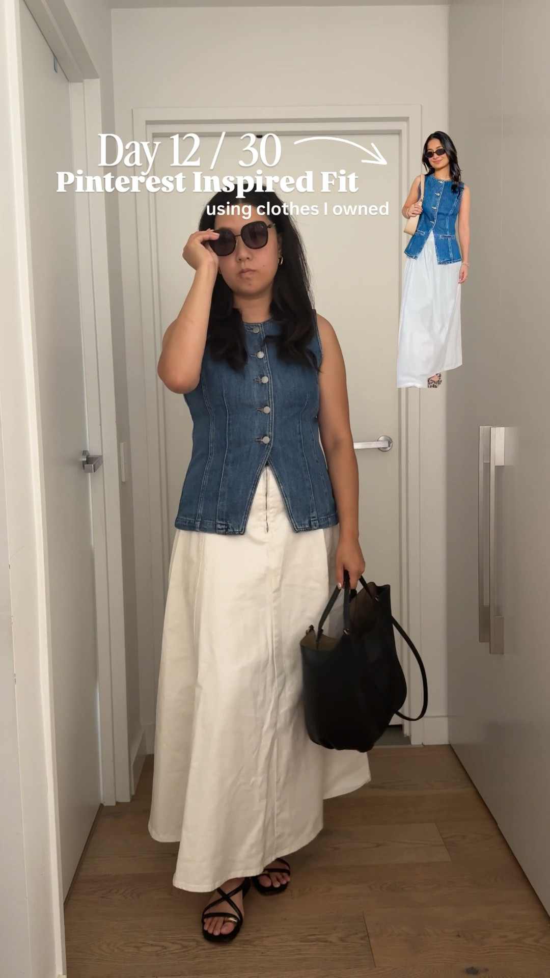 Pinterest inspired outfit Day 12 !

#doubledenim #blueandwhite #summerwear #denimvest #ootddailt #oldmoneystyle 

#LTKFashionMonth #LTKsummer #LTKstyletip