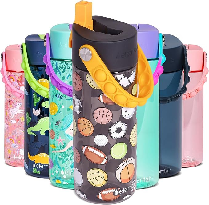 Elemental Water Bottles for Kids - Splash Kids Water Bottle for School with Pop-it Handle - BPA F... | Amazon (US)