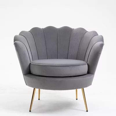 Macy Leisure Barrel Chair Everly Quinn Fabric: Light Gray | Wayfair North America