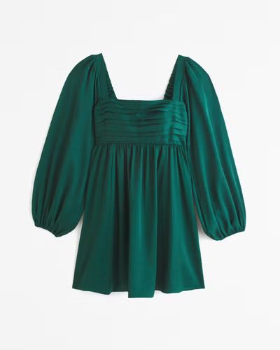 Emerson Satin Long-Sleeve Mini Dress | Abercrombie & Fitch (US)