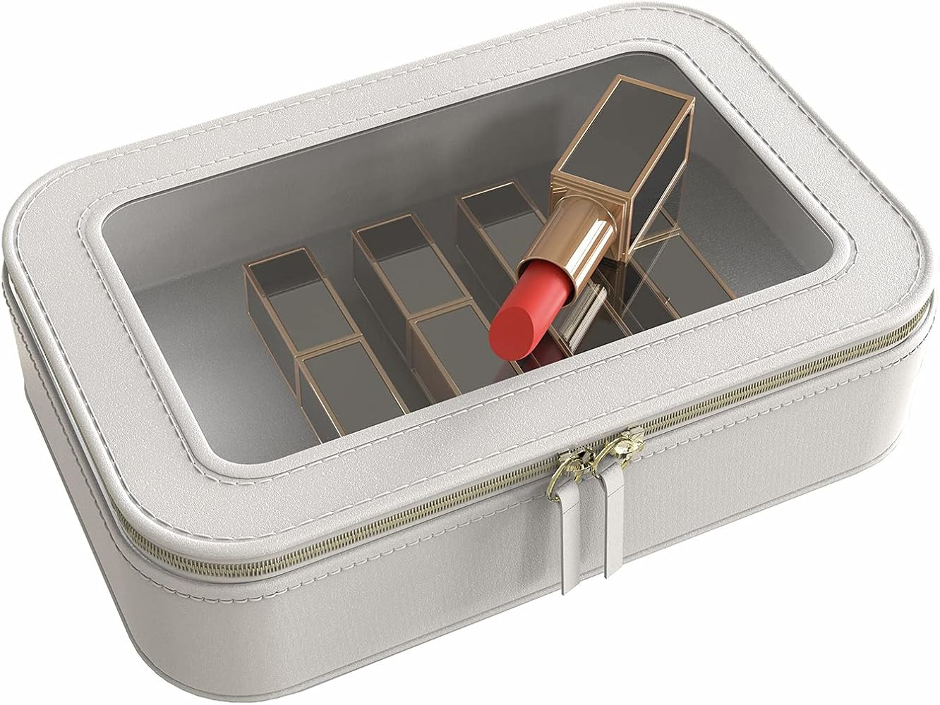 AQSXO Clear Makeup Bag, Zippered Toiletry Carry, for carrying Makeup Toiletry, Color:Light gray. | Amazon (US)