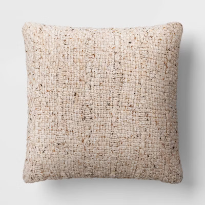 Square Marled Knit Pillow Neutral - Threshold™ | Target