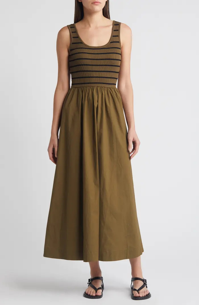 MOON RIVER Ribbed Bodice Maxi Dress | Nordstrom | Nordstrom