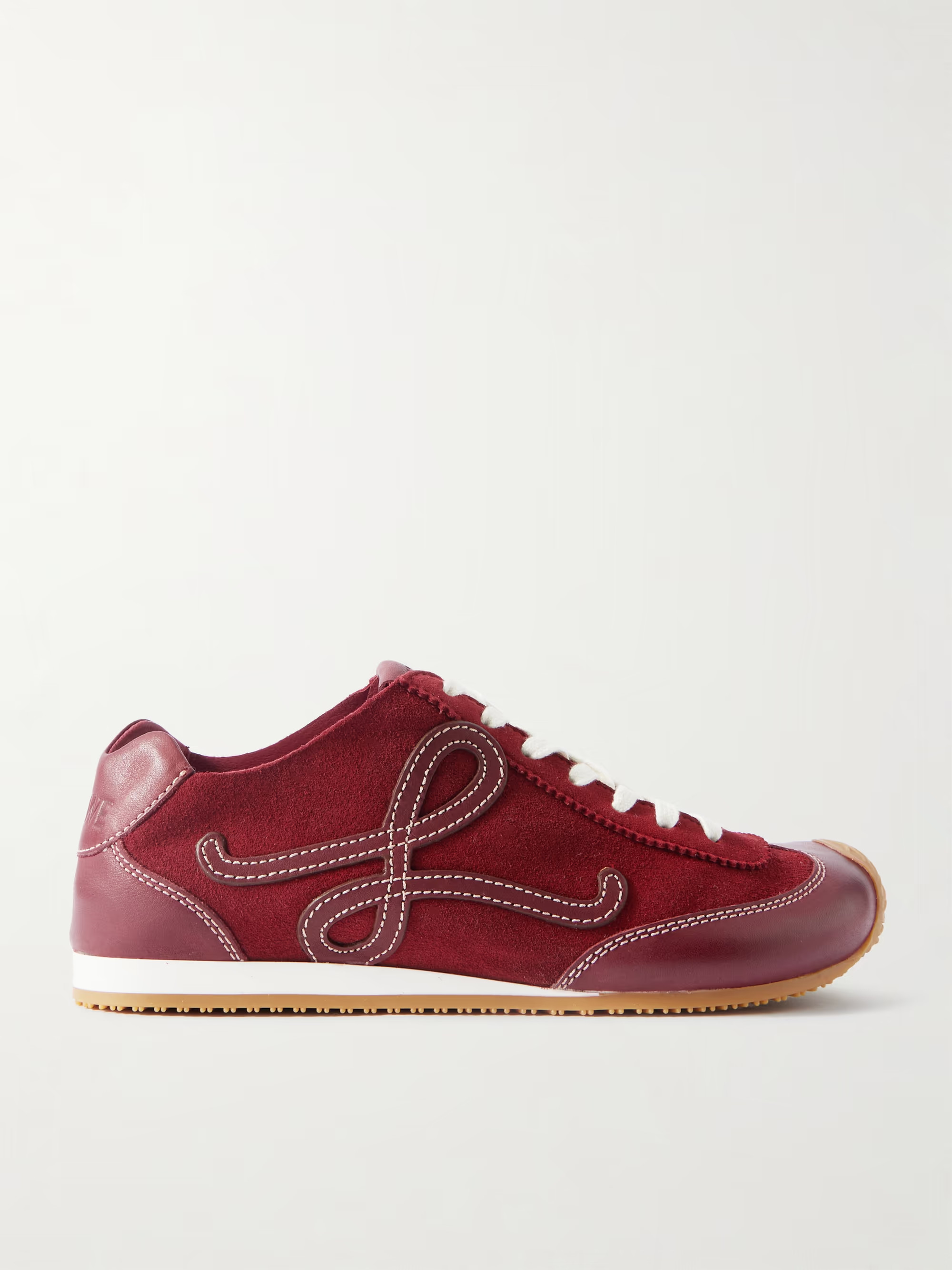 Ballet Runner 2.0 logo-appliquéd leather and suede sneakers | NET-A-PORTER (US)
