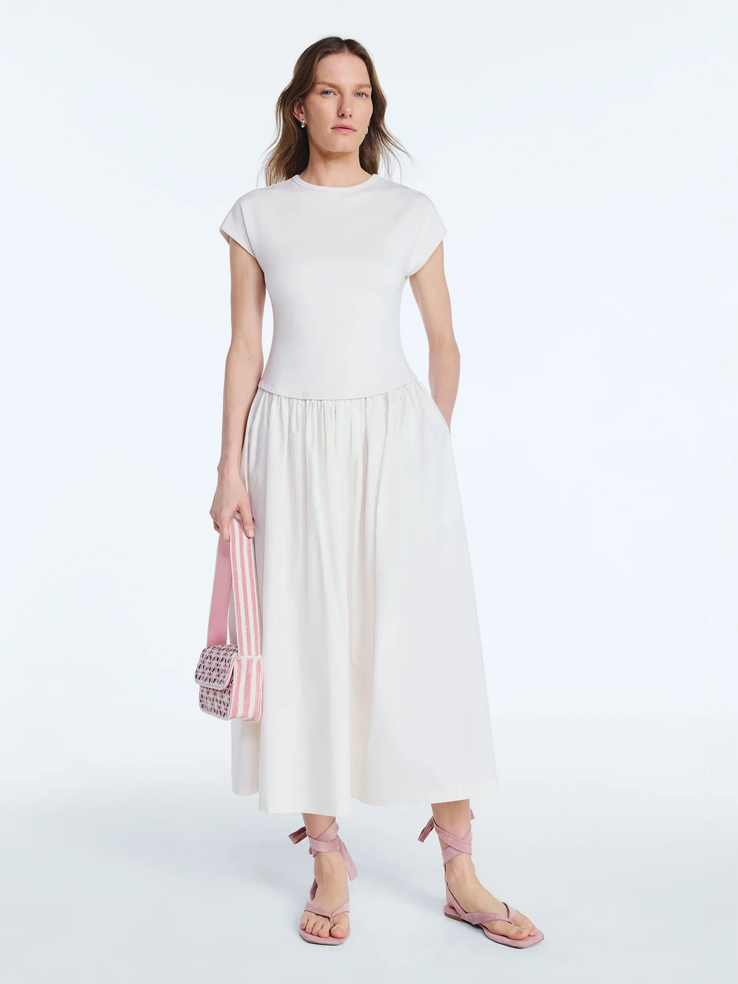 Scoop Women’s Maxi Dress with Short Dolman Sleeves, Sizes XS-4X | Walmart (US)