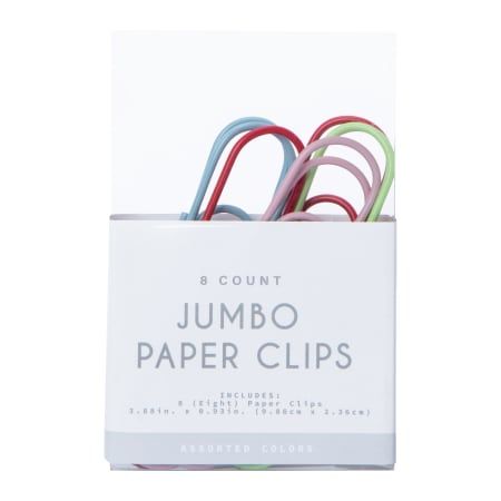 8-Count Jumbo Paper Clips, Assorted Colors | Five Below