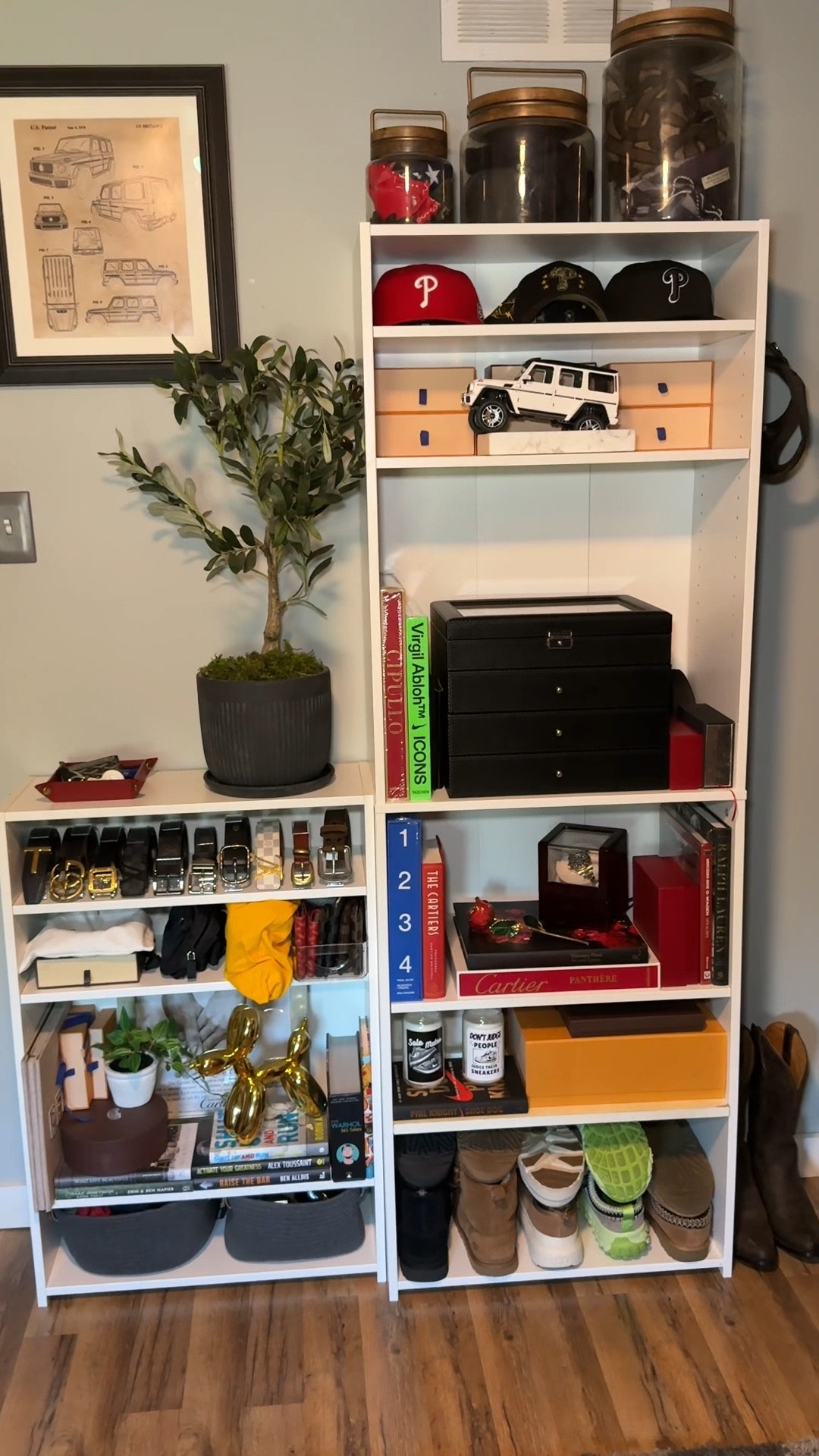 The target bookcases were the perfect cost effective way to utilize the awkward space between my closet door and the utility storage door. It gave me plenty of space to store things, I do wish I had doors or drawers to hide some of it but for less then $80 it was a good idea. #closet #closettour #bookshelf #targetbookcase #target #targetfurniture #amazoncloset 

#LTKHome #LTKFamily #LTKFindsUnder50
