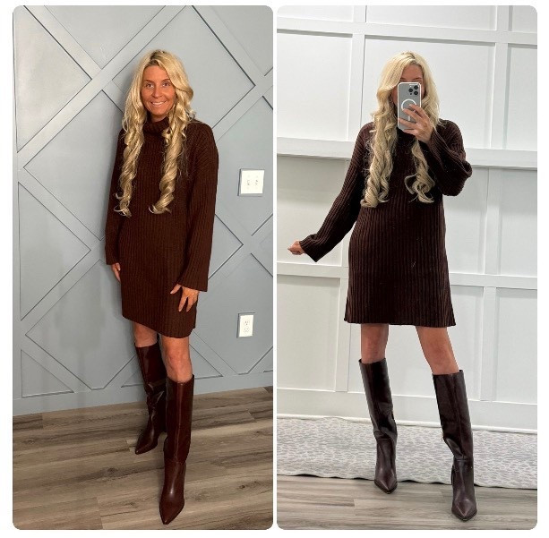 Title: Chocolate Ribbed Sweater Dress Vibes

SORA:
A chic and timeless fall outfit featuring a rich chocolate ribbed sweater dress paired with sleek knee-high leather boots. The cozy knit texture and relaxed turtleneck design make this look both elegant and effortless. Perfect for a coffee date, weekend brunch, or fall evening out — it’s the ultimate mix of warmth, comfort, and sophistication with a modern edge.

25 Hashtags:
#trendyheidi / #sweaterdressseason / #fallfashion / #chocolatestyle / #cozychic / #ribbedknit / #autumnoutfit / #falloutfitideas / #kneehighboots / #neutraltones / #fallstyleinspo / #classyandcozy / #modernclassic / #ootdfall / #fallwardrobe / #trendystyle / #minimalchic / #autumnvibes / #cozyfashion / #warmtones / #effortlessstyle / #chicandcomfortable / #falltrends / #styleinspo / #sweaterweather

#LTKHoliday #LTKGiftGuide #LTKHalloween

#LTKdayinmylife #LTKGiftGuide #LTKHoliday